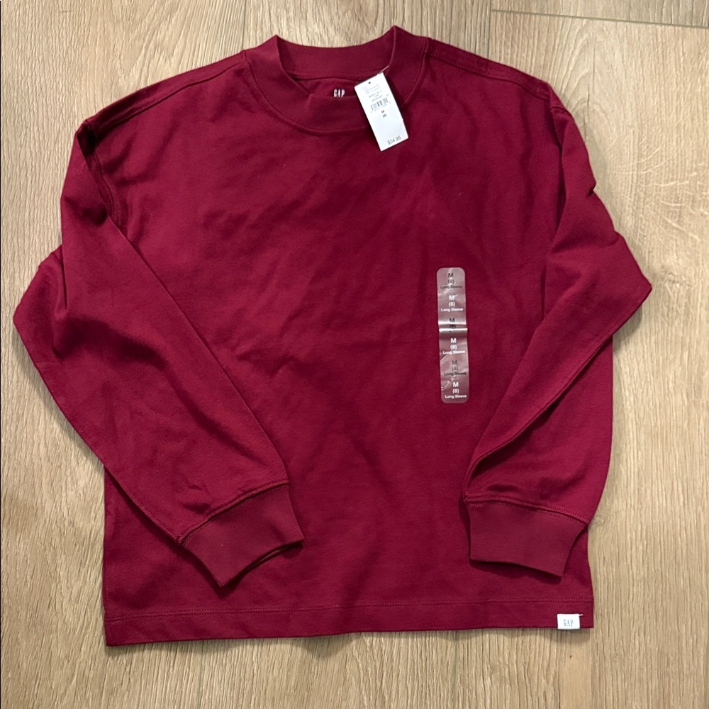 GAP youth medium (8) Long-Sleeve Crewneck Shirt - Burgundy